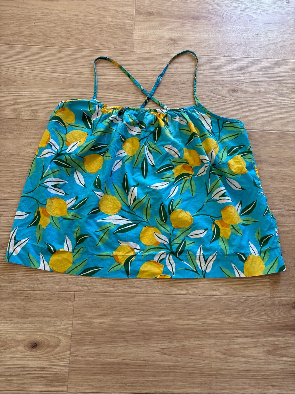 Print Fresh Lemon Print pajama Top 2X